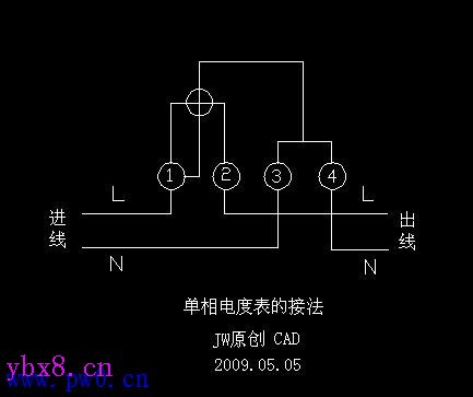 电度表的接线图-单相-三相四线